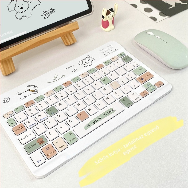 Vezeték nélküli Bluetooth tablet billentyűzet Apple iPad, Huawei MatePad Air 12 és Xiaomi Pad7-hez, ergonómiai támogatással