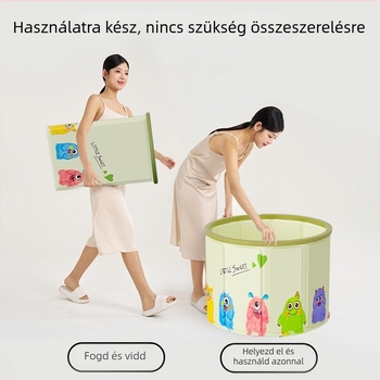 Összecsukható babafürdő kád, vastag PVC fürdőmedence otthoni használatra, téli teljes testfürdés