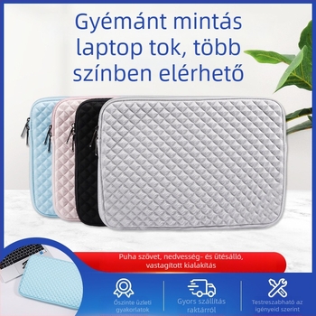 Lycra laptop belső táska cipzárral MacBook Air/Pro számára; vízálló, ütésálló és földrengésálló; belső zseb a laptop számára; flanel bélés