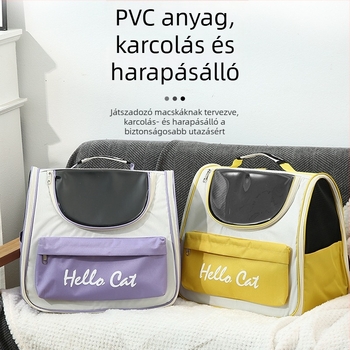 PVC anyagú átlátszó kisállat táska/box, lélegző, hordozható, közepes merevségű