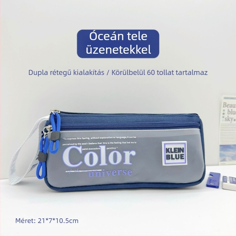 Vászon tolltartó fiúknak – Koreai stílus, egyszerű vagy testreszabható