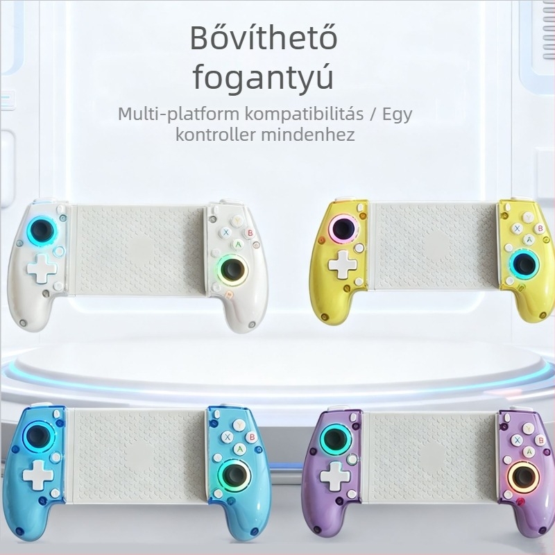 Hosszabbítható játékkontroller telefonokra és táblagépekre – azonnal hordozható konzollá válik; Bluetooth, Type-C, vibráció, ABS; kompatibil Androiddal, iOS-sel, Switch-szel, PC-vel; Modell G8+