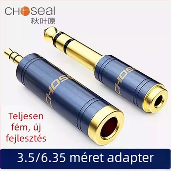 Akihabara 6,5 mm-től 3,5 mm-ig audio adapter gitárhoz, billentyűzethez, mikrofonhoz, fejhallgatóhoz – modell QD2022/QD2023