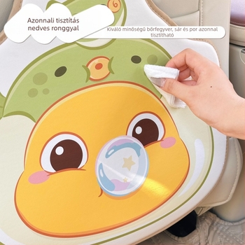 Autóülés hátsó támla védő – univerzális, bőr, töltet szivacs, Milk Dragon minta
