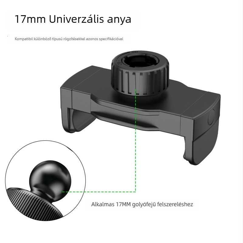Telefon tartó klipek 17 mm gömbfejjel, ABS, univerzális autó-montázs telefonhoz és tablethez, egyszerű stílus