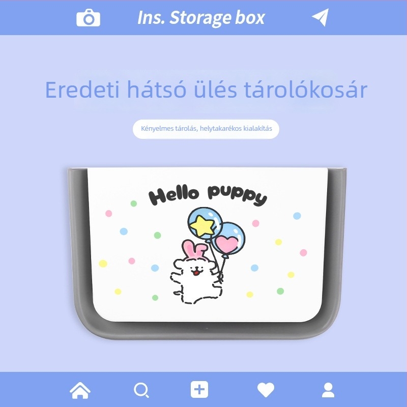 Autóülés hátsó támla tároló doboz, összecsukható, vízálló és nyomásálló, műanyag, univerzális