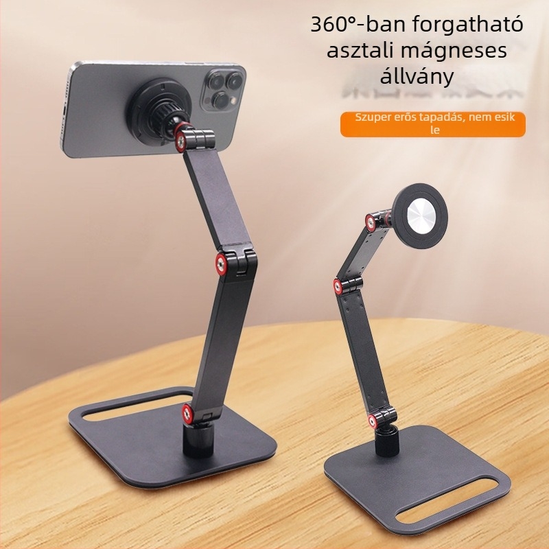 Asztali mágneses tartó telefonokhoz és táblagépekhez 360°-os forgással élő közvetítéshez és irodai használathoz