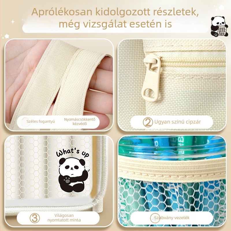 Rajzfilm mintázatú diák tote táska, Oxford anyagból, cipzárral, nagy kapacitású, átlátszó ablak
