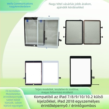 Csere érintőképernyő-panel iPad 7–10 generációhoz (2018), kompatibilis az 1–3. generációval