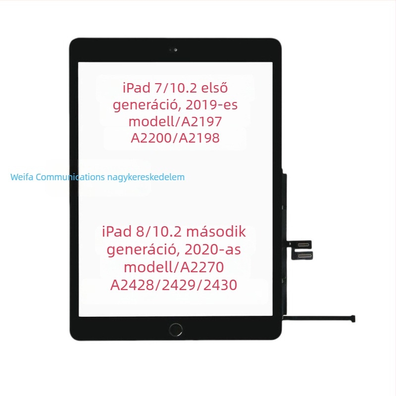 Csere érintőképernyő-panel iPad 7–10 generációhoz (2018), kompatibilis az 1–3. generációval