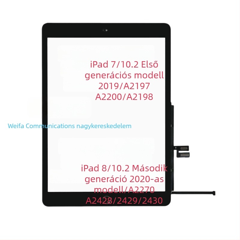 Csere érintőképernyő-panel iPad 7–10 generációhoz (2018), kompatibilis az 1–3. generációval
