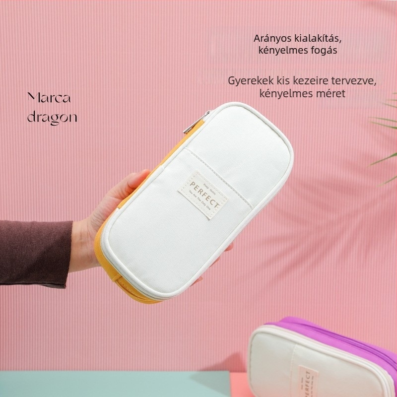 Duoxiang vászon tolltartó, koreai verzió, többszintes dizájn, általános és középiskolások számára