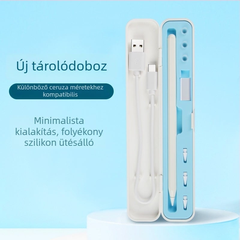 Apple Pencil tároló – szilikon tok, kompatibilis az Apple Pencil 1. és 2. generációval, kapacitív toll kiegészítők, stylus (Modell: Apple Pen Box)