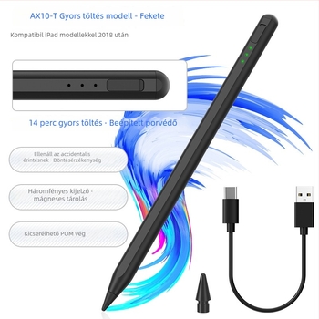 AX10T Stylus iPadhez — iPad-kompatibilis, egyedi feldolgozás rajzok szerint, töltőkábel a csomagban