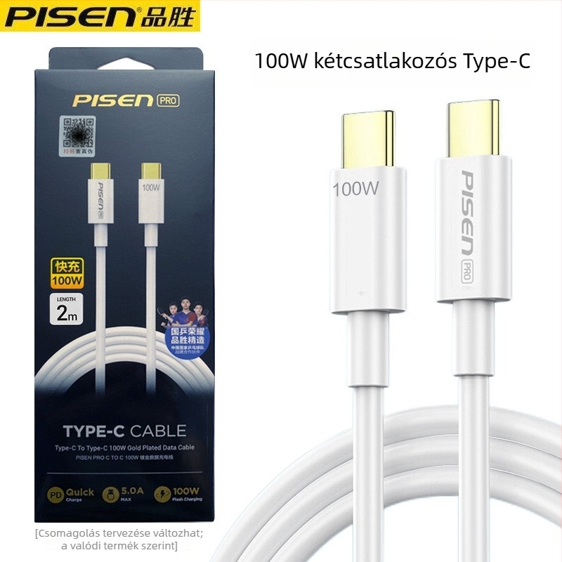 Pisen USB-C gyorstöltő kábel, 1,2 m, PD 60W, PVC