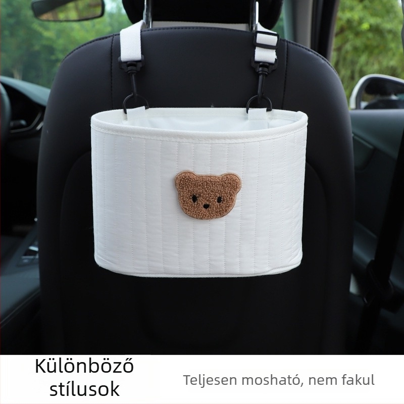 Szövet hátsó ülés tároló – hímzett, multifunkcionális, függő autó belső rendező, univerzális kompatibilitás, testreszabható