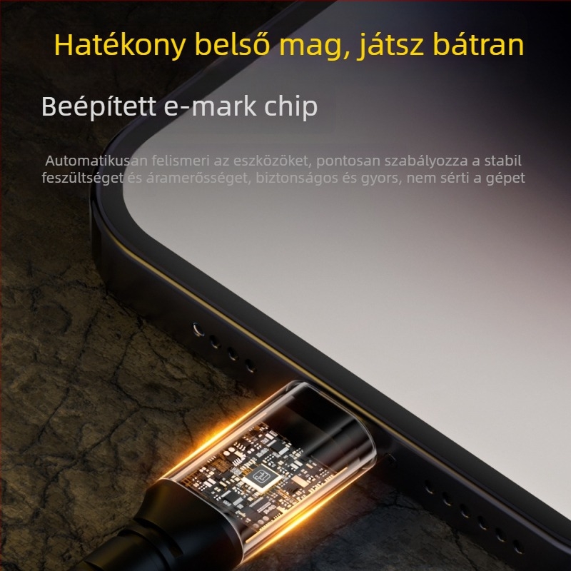 Type-C–Type-C adatkábel rugós kivitelben, 1,8 m, 100W PD, 20Gbps, USB-C 3.1