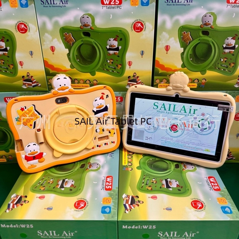Gyerekeknek szánt tablet ütésálló kijelzővel, Android rendszer, négymagos processzor, 256GB flash memória, Wi‑Fi, dupla kamera