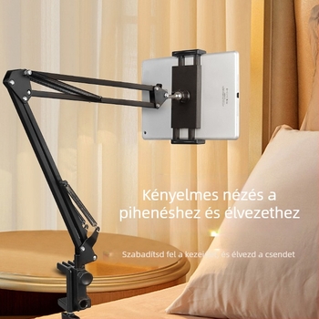Lazy bracket – alumínium ötvözet tablet-tartó, ágyhoz és íróasztalhoz, univerzális stílus, kompatibil iPad/tablet