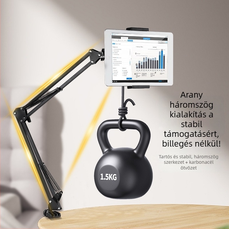 Lazy bracket – alumínium ötvözet tablet-tartó, ágyhoz és íróasztalhoz, univerzális stílus, kompatibil iPad/tablet