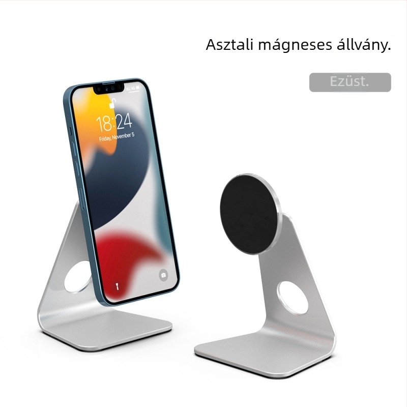 Apple eszközökhöz való asztali mágneses állvány – alumíniumötvözet alap, modell PB01-13, OEM feldolgozás, kompatibil iPad/iPhone sorozattal