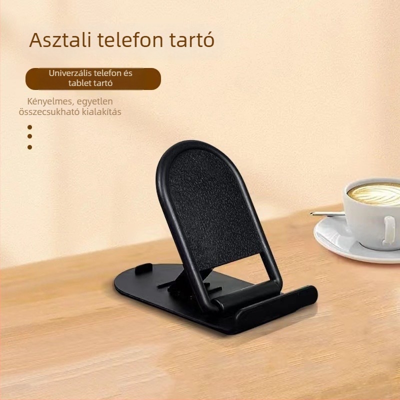 Asztali állvány telefonhoz és tablethez, összecsukható, hordozható, univerzális kialakítás, műanyag szerkezet