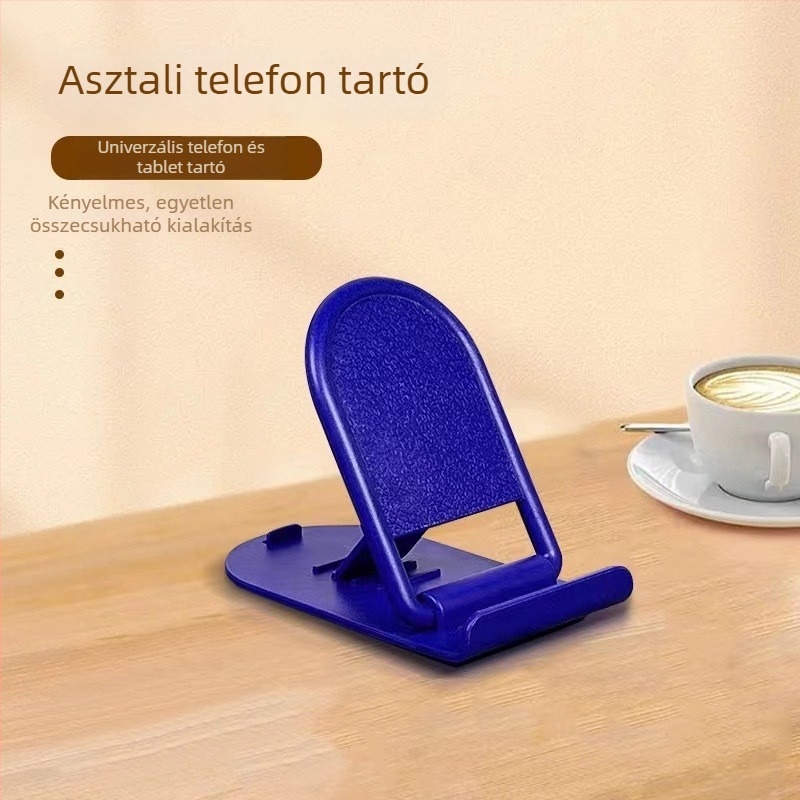 Asztali állvány telefonhoz és tablethez, összecsukható, hordozható, univerzális kialakítás, műanyag szerkezet