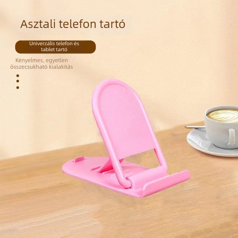 Asztali állvány telefonhoz és tablethez, összecsukható, hordozható, univerzális kialakítás, műanyag szerkezet