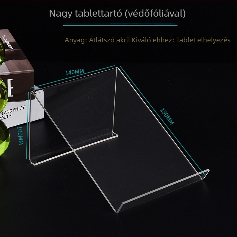 Akril tabletatartó asztali állvány, kettős oldalas, kompatibilis iPad-del, több modell