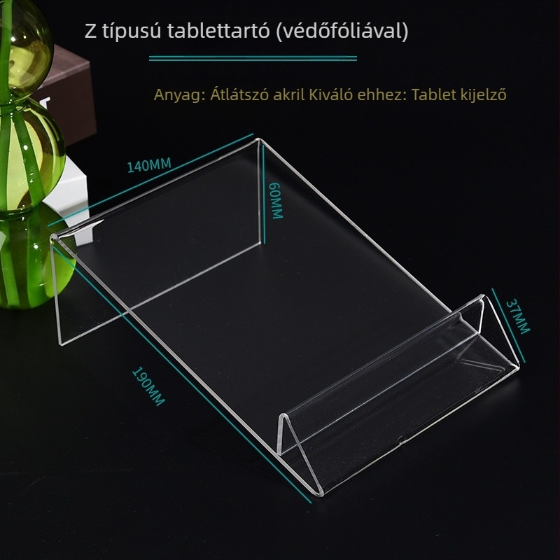 Akril tabletatartó asztali állvány, kettős oldalas, kompatibilis iPad-del, több modell