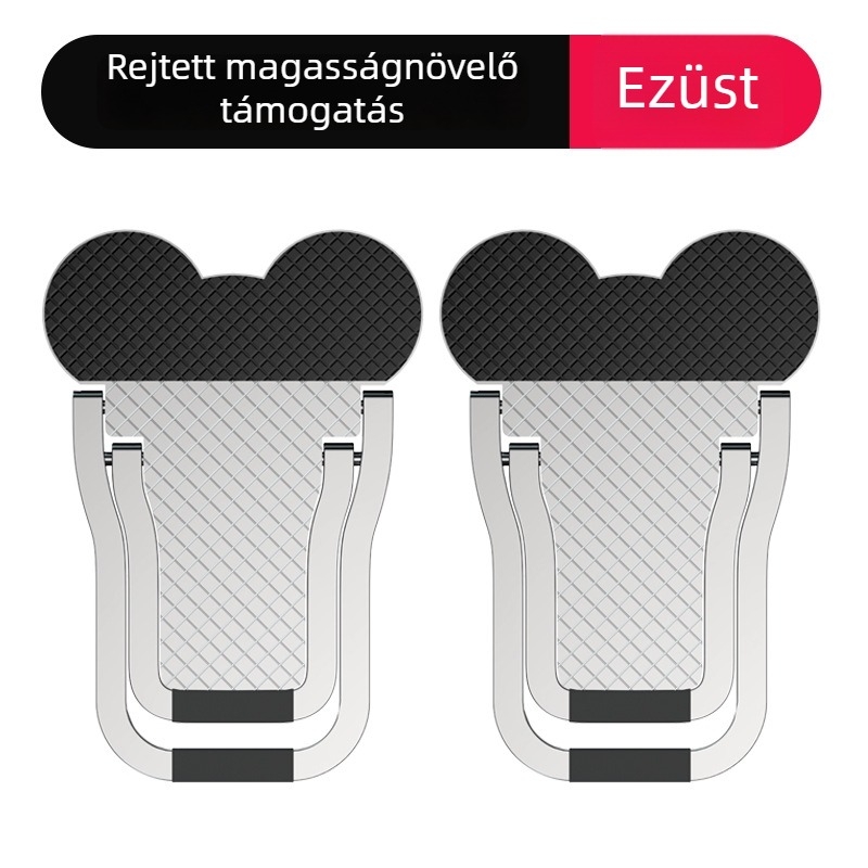 Alumínium ötvözetű notebook állvány, összecsukható, többfunkciós (Méretek 55×30×4 mm; Tömeg 0,3; OEM)