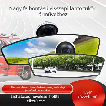 Széles látószögű visszapillantó tükör erős vákuumos rögzítéssel beltéri használatra – segéd hátrameneti tükör