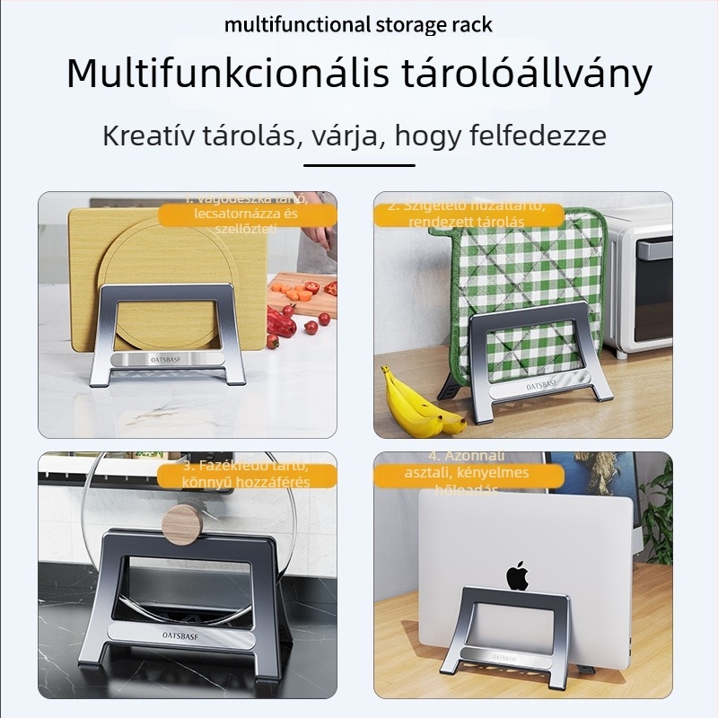 Multifunkciós univerzális állvány telefonhoz, tablethez és számítógéphez, összecsukható, műanyag, modell 03671, Paifan/Oatsbasf