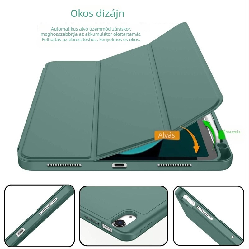 iPad Air 4/5 védőtok színhez illeszkedő, tollhely, puha burkolat, 10,9 hüvelykes