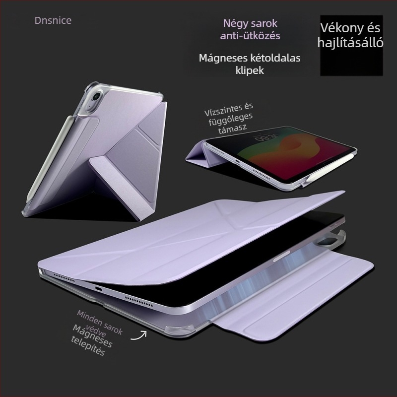 Négyszögletű mágneses klip Apple iPad 11 hüvelykes Air 7-hez, 10.9 hüvelykes vékony ütésálló tok