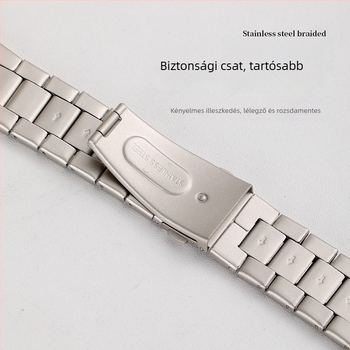 Rozsdamentes acél okosóra szíj, él bevont pontokkal, kompatibil Apple Watch és Huawei GT
