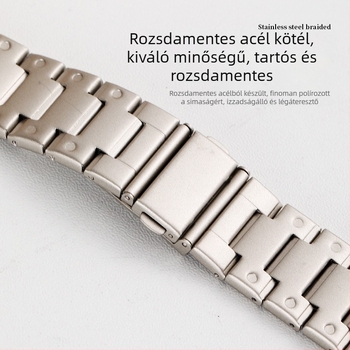 Rozsdamentes acél okosóra szíj, él bevont pontokkal, kompatibil Apple Watch és Huawei GT