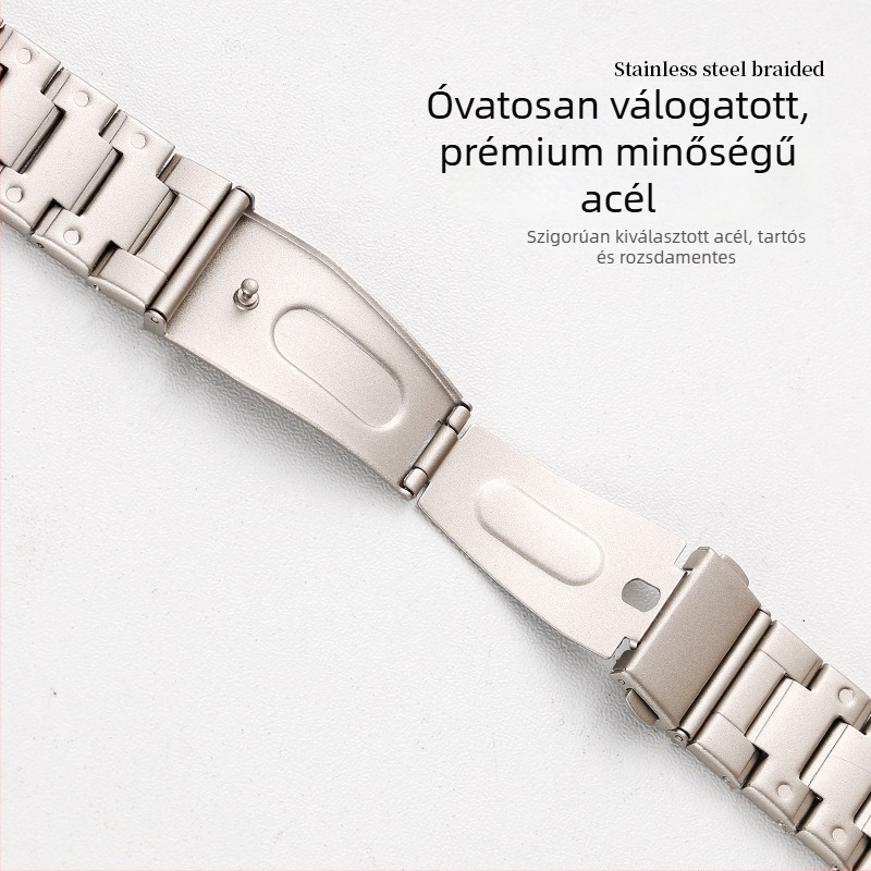 Rozsdamentes acél okosóra szíj, él bevont pontokkal, kompatibil Apple Watch és Huawei GT