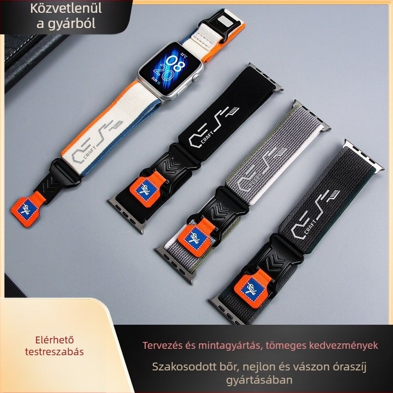 Fupeng nylon sport szíj Apple Watch-hoz, 26 mm, mágneses csattal, kompatibilis S10/11 Ultra3