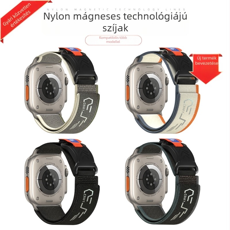 Fupeng nylon sport szíj Apple Watch-hoz, 26 mm, mágneses csattal, kompatibilis S10/11 Ultra3