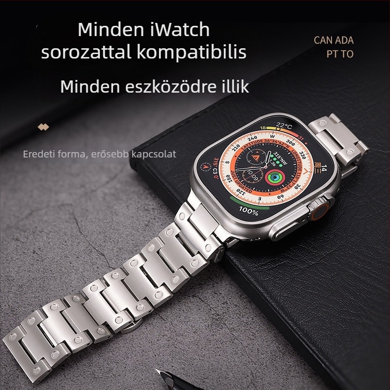 Penghun Apple Watch Ultra rozsdamentes acélból készült fém lánccal rendelkező szíj | Anyagkód: 29990800995 | Stílus: Üzleti | Kompatibilitás: Apple Watch Ultra