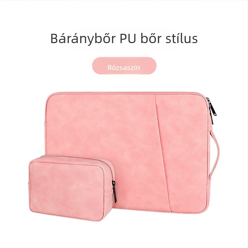 13 hüvelykes laptophoz illő PU bőrhatású belső tok, könnyű védelmet nyújt