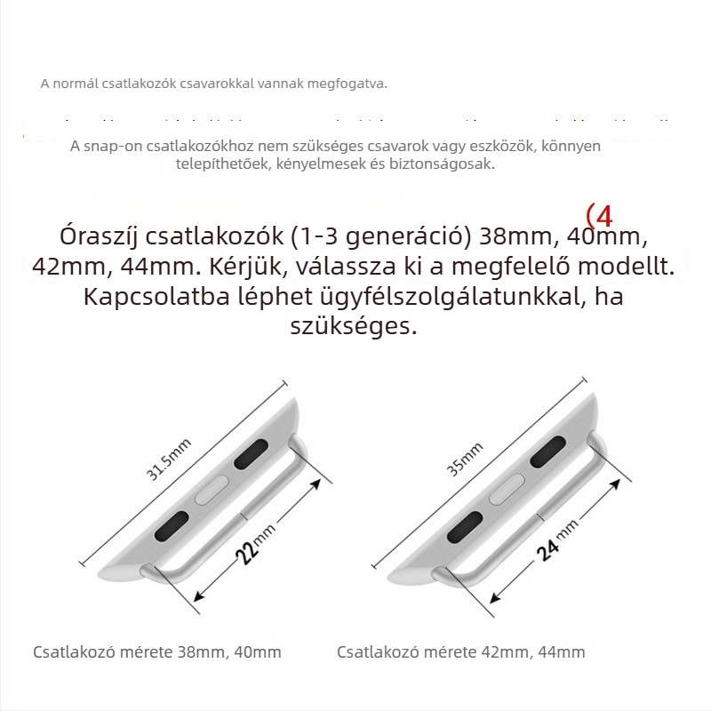 Fém szíjcsatlakozó Apple Watchhoz — klasszikus dizájn