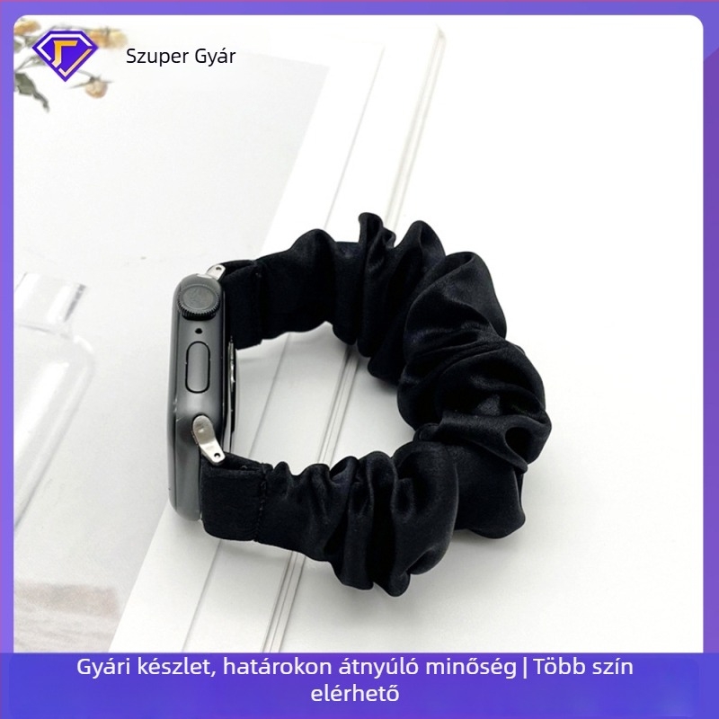 Mulberry selyem anyagú rugalmas óraszíj Apple Watch 7/8-hoz, egyszínű, 22 mm csatlakozási szélesség, méretek 38/40/41 mm és 42/44/45 mm