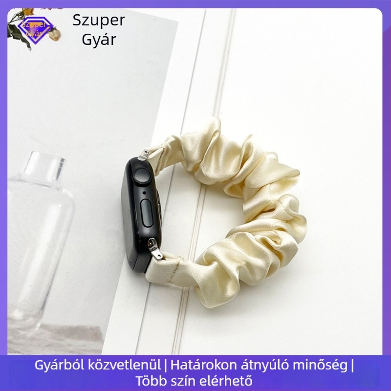 Mulberry selyem anyagú rugalmas óraszíj Apple Watch 7/8-hoz, egyszínű, 22 mm csatlakozási szélesség, méretek 38/40/41 mm és 42/44/45 mm