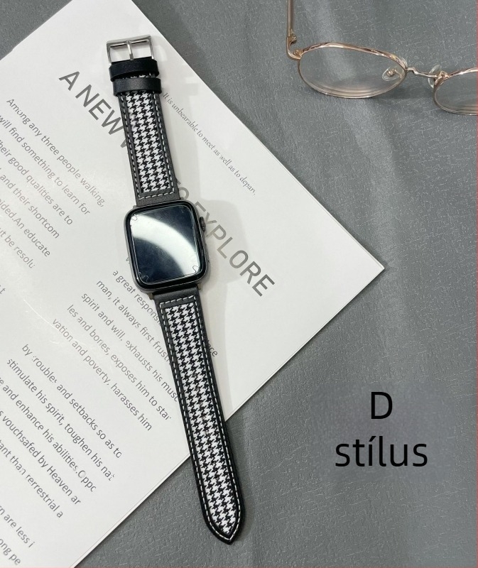 Apple Watch szíj valódi bőr és vászonból, vintage koreai stílus, 22 mm