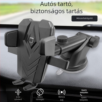 Autó navigációs telefon-tartó vákuumos rögzítéssel, univerzális kompatibilitás, teleszkópos automata zár, az első szélvédőre
