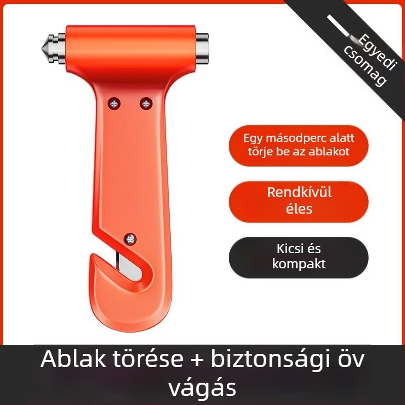 Autóbiztonsági üvegbetörő kalapács (Rongsheng • ABS • 0.2 kg)