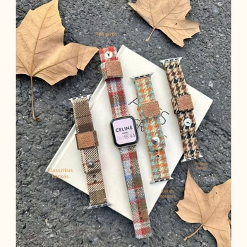 Gyapjából készült juharlevél mintás óraszíj Apple Watchhoz