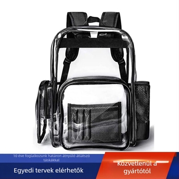 PVC iskolai hátizsák, uniszex, 20-35L, vízálló, 16 hüvelykes laptophoz